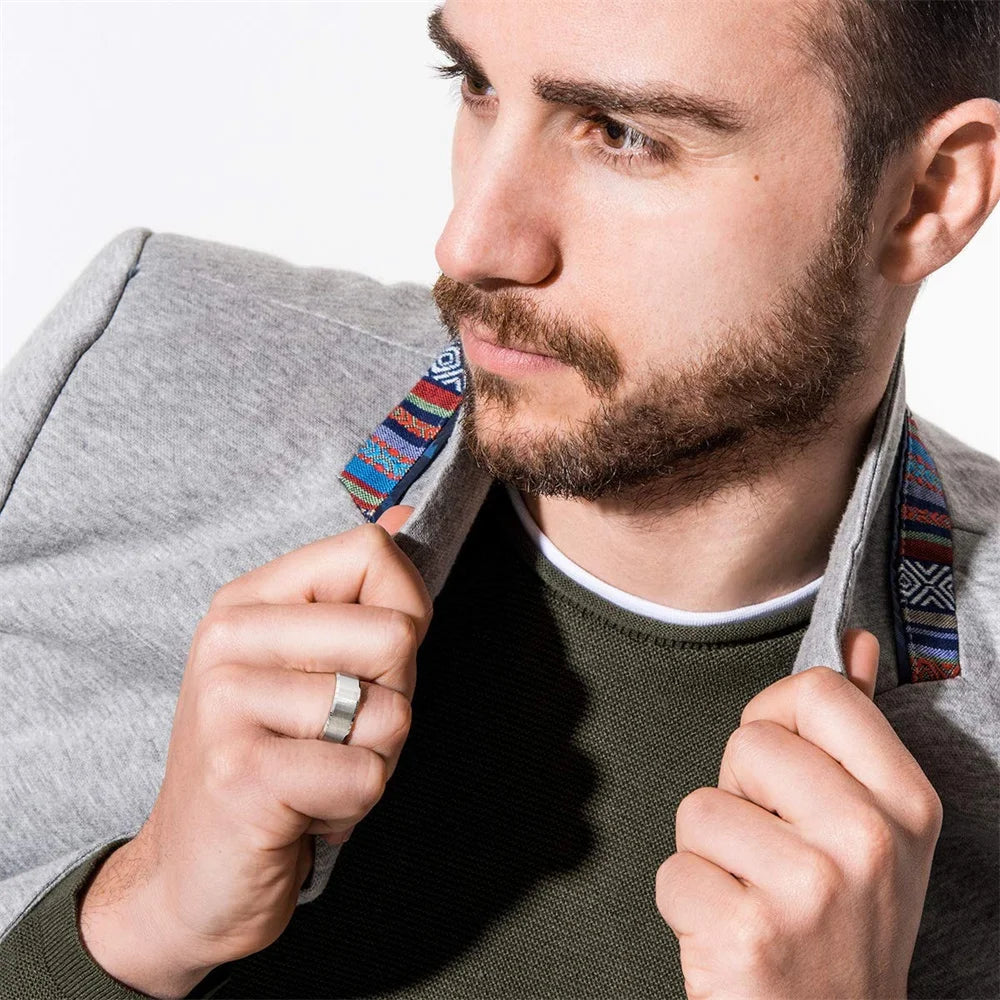 Anel EISENWERK™ Minimalista em Aço Escovado