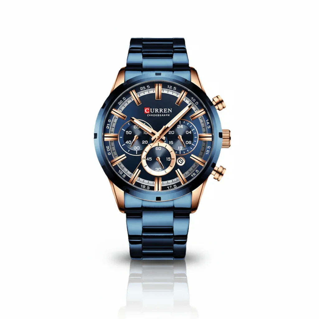 Relógio Masculino Luxo Quartzo Safira