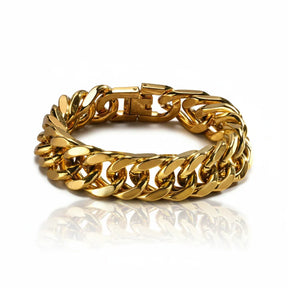 Pulseira Cubana Mascuina de Ouro