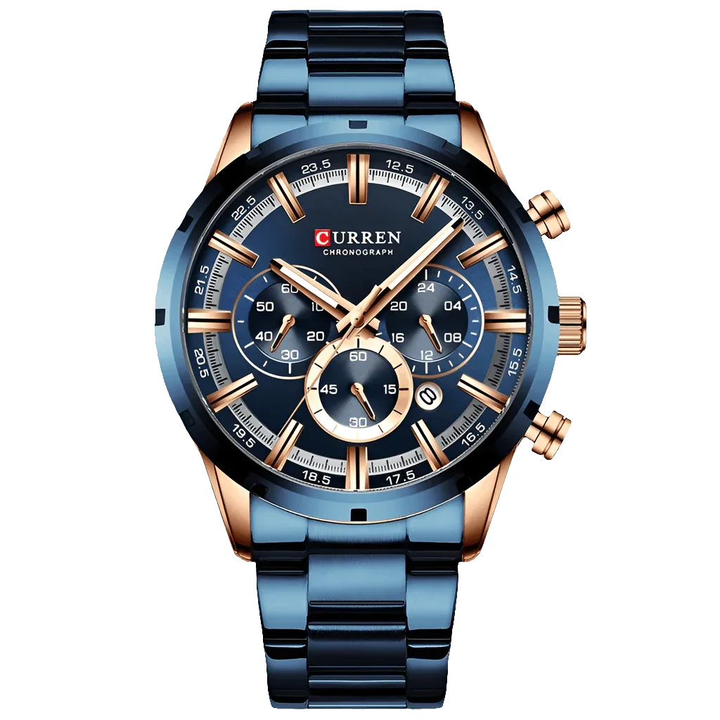 Relógio Masculino Luxo Quartzo Safira
