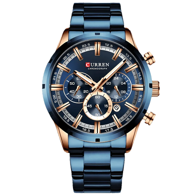 Relógio Masculino Luxo Quartzo Safira